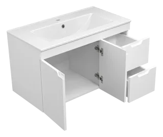 Подвесная тумба под раковину Misty Оптима 90 см П-Опт-01090-011П3Я белый