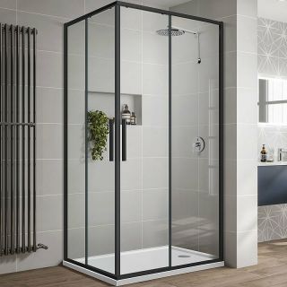 Душевой уголок Vincea Slim-U 100x80 VSS-2SU8010CLB профиль Черный матовый стекло прозрачное