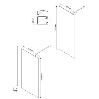 Душевая перегородка Vincea Walk In VSW-1H900CL 90 см