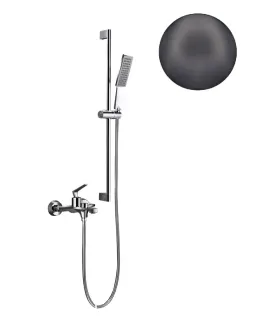 Смеситель для ванны и душа Milleau CRISTAL MLV6223BD-GM оружейный серый полуглянцевый