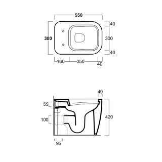 Унитаз Simas Henges HE01bi приставной без сиденья