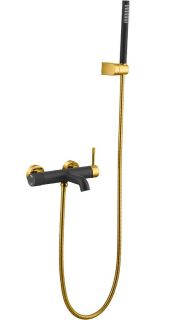Смеситель для ванны Boheme Uno 463-BG чёрный/золото