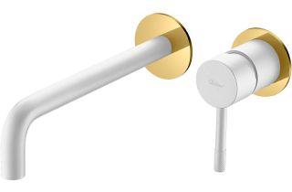 Встраиваемый смеситель для раковины Boheme Uno 465-WG белый/золото