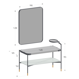 Консоль Salini Ninfea 27N114 140см с зеркалом