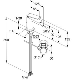 Смеситель для биде Kludi Decus 54217N175 брашированная бронза