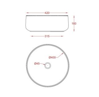 Раковина ArtCeram Cognac COL001 37 00 Blue denim 42 см