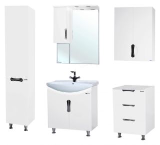 Зеркало-шкаф с подсветкой Bellezza Лагуна 65см левый белый 00000001092