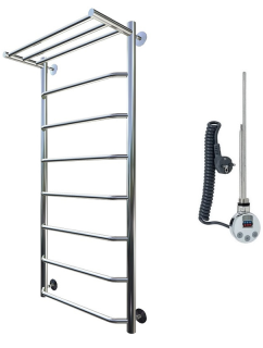 Электрический полотенцесушитель Тругор Браво 1 П с полкой 120x50см хром Браво1/элТЭН12050П