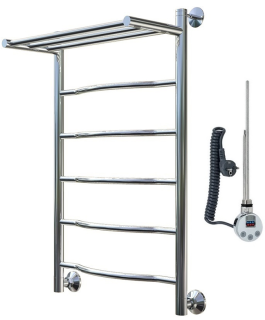 Электрический полотенцесушитель Тругор Лотос 1 П с полкой 80x50см хром Лотос1/элТЭН8050П