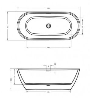 Акриловая ванна Riho Inspire Velvet B085001105 180х80см белый матовый
