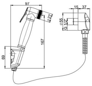 Гигиенический душ со смесителем Paini Arona ARCR690/574 хром