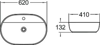 Раковина накладная SantiLine SL-1082 60см белый