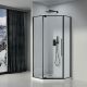 Душевой уголок Black&White Stellar Wind 8151000 100x100 см профиль чёрный матовый стекло прозрачное