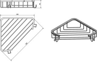 Полка угловая Sapho Diamond бронза 1318-10