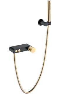 Смеситель для ванны Boheme Stick 123-BG.2 чёрный/золото