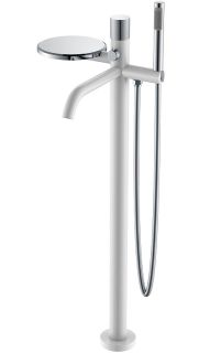Напольный смеситель для ванны Boheme Stick 129-WCR.2 белый/хром