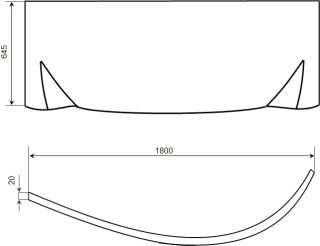 Фронтальная панель для ванны Timo FPIVA15L 180см белый
