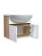 Тумба Runo Лада 60 подвесная блэквуд/белый под умывальник Уют 60 (00-00004578)