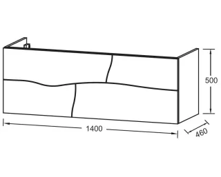 Тумба под раковину Jacob Delafon Sherwood EB1835RU-P13 140 см состаренный дуб