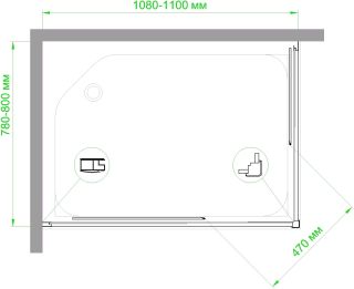 Душевой уголок Royal Bath HPD 110x80см чёрный RB8110HPD-C-BL