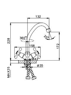 Смеситель для кухни Frap F4020 хром