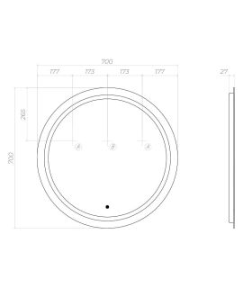 Зеркало с подсветкой Vigo Holly z.HOL.70.Classic 70 см