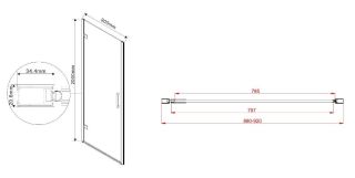 Душевая дверь Vincea Flex VDP-1F900CGB 90 см