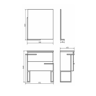 COMFORTY Тумба-умывальник Дюссельдорф 90 00-00004093