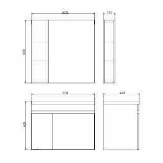 Comforty Зеркало шкаф Осло-80 00-00006508
