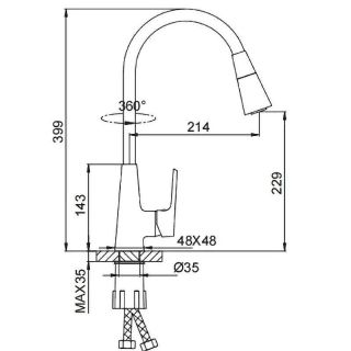 Смеситель для кухни Frap F4471 хром черный