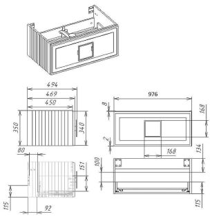 Тумба под раковину La Fenice Cubo FNC-01-CUB-BG-100 Синяя матовая 100 см