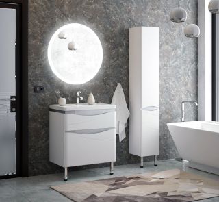 Тумба под раковину Corozo Омаха Z2 70см белый/металлик SD-00000800