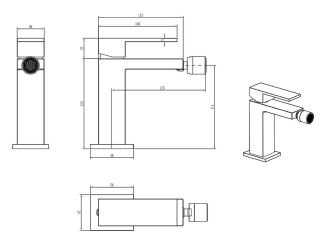 Смеситель для биде Boheme Qubic 476-BR бронза