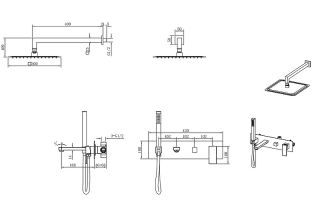 Душевой комплект Boheme Qubic 474-BR бронза