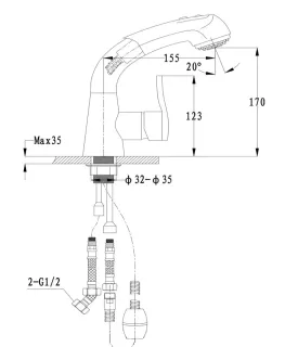Смеситель для кухни GranFest  3773 топаз