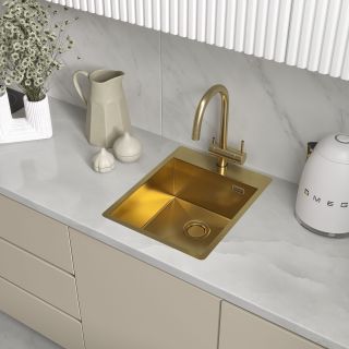 Мойка кухонная Reflexion Iseo 40-GD RX2240GD брашированное золото