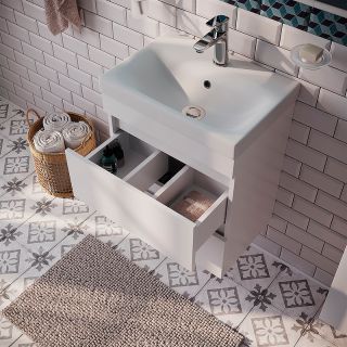 Тумба с раковиной IDDIS Zodiac 50 ZOD5CB0i95K подвесная Белая матовая