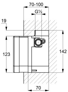 Внутренняя часть Kludi Zenta к электронному смесителю для раковины 38002