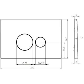 Клавиша смыва DQ Venice DB1029001 Хром