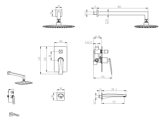 Смеситель встроенный Boheme с изливом 384-W-2 белый