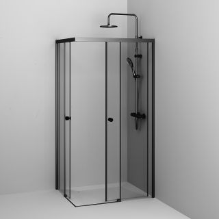 Душевой уголок AM.PM X-Joy W94G-403-10080-BТ 100х80 профиль Черный матовый стекло прозрачное