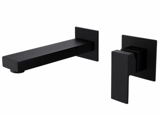 Встраиваемый смеситель для раковины ABBER Daheim чёрный матовый AF8212B