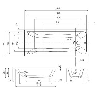 Ванна акриловая Am.Pm Gem W90A-150-070W-A1 150x70 см без гидромассажа