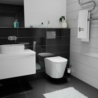 Комплект унитаза с инсталляцией Point Виктория 886914GBO3+PN41061 с сиденьем Микролифт