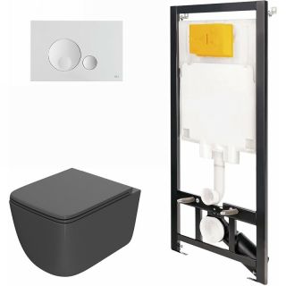 Комплект унитаза с инсталляцией Point Меркурий 886914GBO1+PN41831GM с сиденьем Микролифт