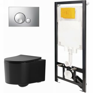 Комплект унитаза с инсталляцией Point Веста 886914GBOO+PN41701BM с сиденьем Микролифт