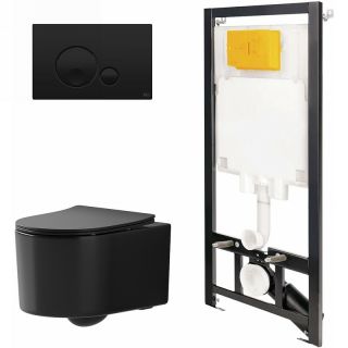 Комплект унитаза с инсталляцией Point Веста 886914GBO3+PN41701BM с сиденьем Микролифт