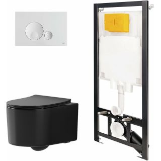 Комплект унитаза с инсталляцией Point Веста 886914GBO1+PN41701BM с сиденьем Микролифт