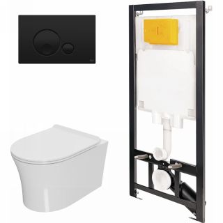 Комплект унитаза с инсталляцией Point Веста 886914GBO3+PN41711 с сиденьем Микролифт