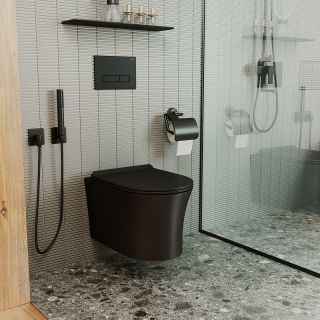 Комплект унитаза с инсталляцией Point Вега 886914SLO3+PN41711BM с сиденьем Микролифт